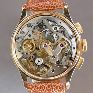 Venus 175 Breitlilng Chronomat 769 18K Rose Gold Vintage Chronograph Watch