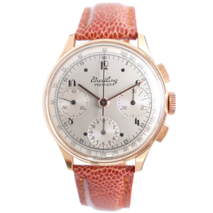 1946 Breitling Premier Reference 787 18K Rose Gold Vintage Chronograph Watch