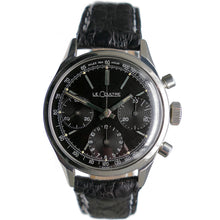 Load image into Gallery viewer, LeCoultre E335 Master Mariner Black Dial Valjoux 72 Chronograph Watch Circa 1972