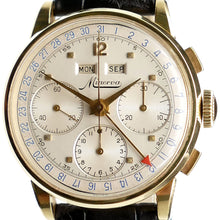Load image into Gallery viewer, Minerva VF018 Solid Gold Triple Date Chronograph Watch