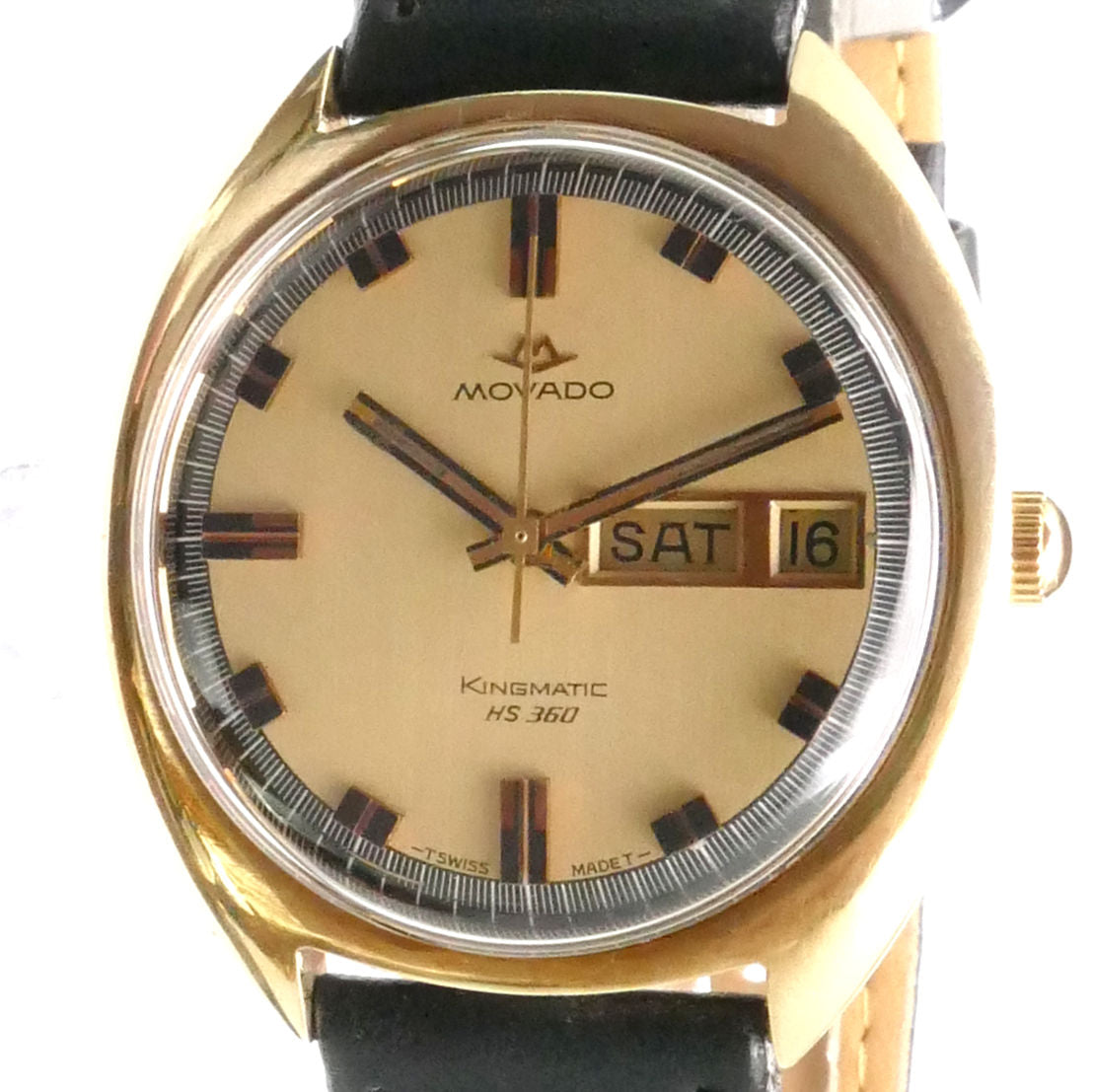 Movado Kingmatic HS 360 14K Gold Automatic Sub Sea Day Date Calendar Watch