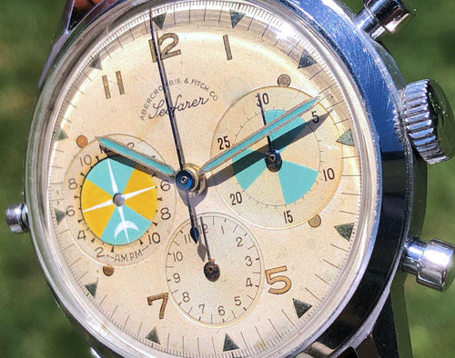 Abercrombie & Fitch Heuer Seafarer 2443 Solunar Vintage Chronograph Watch