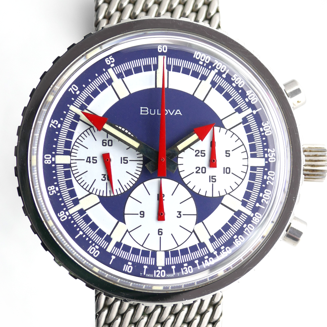 Bulova Stars and Stripes 1979 Vintage Chronograph with Original Milanese Bracelet