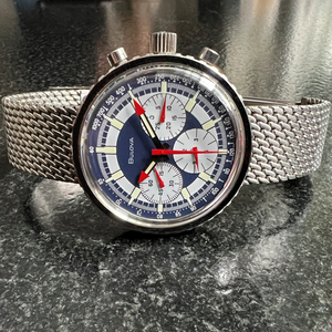 Bulova "C" Reference 898 Stars and Stripes 1979 Vintage Chronograph with Original Milanese Bracelet