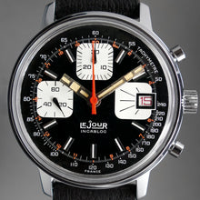 Load image into Gallery viewer, LeJour Monnin Reverse Panda Large 38mm Vintage Chronograph Watch
