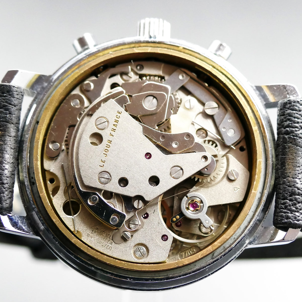 LeJour Monnin 38mm Reverse Panda 1970s Chronograph Watch – Timeplex