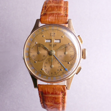Load image into Gallery viewer, 1950s Heuer Vintage Chronograph in Solid Gold