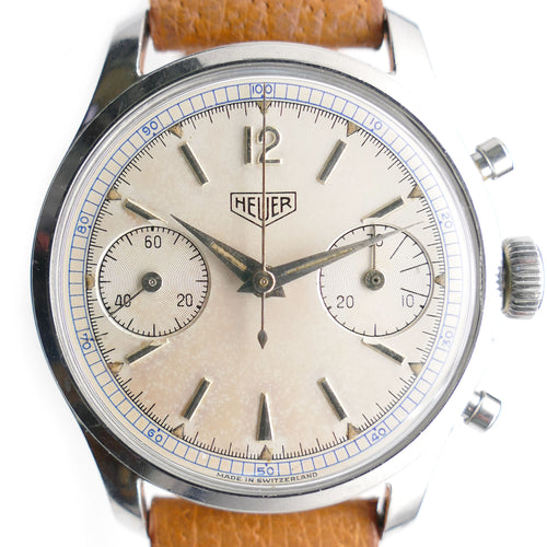 Heuer 404D Blue Decimal Dial Chronograph