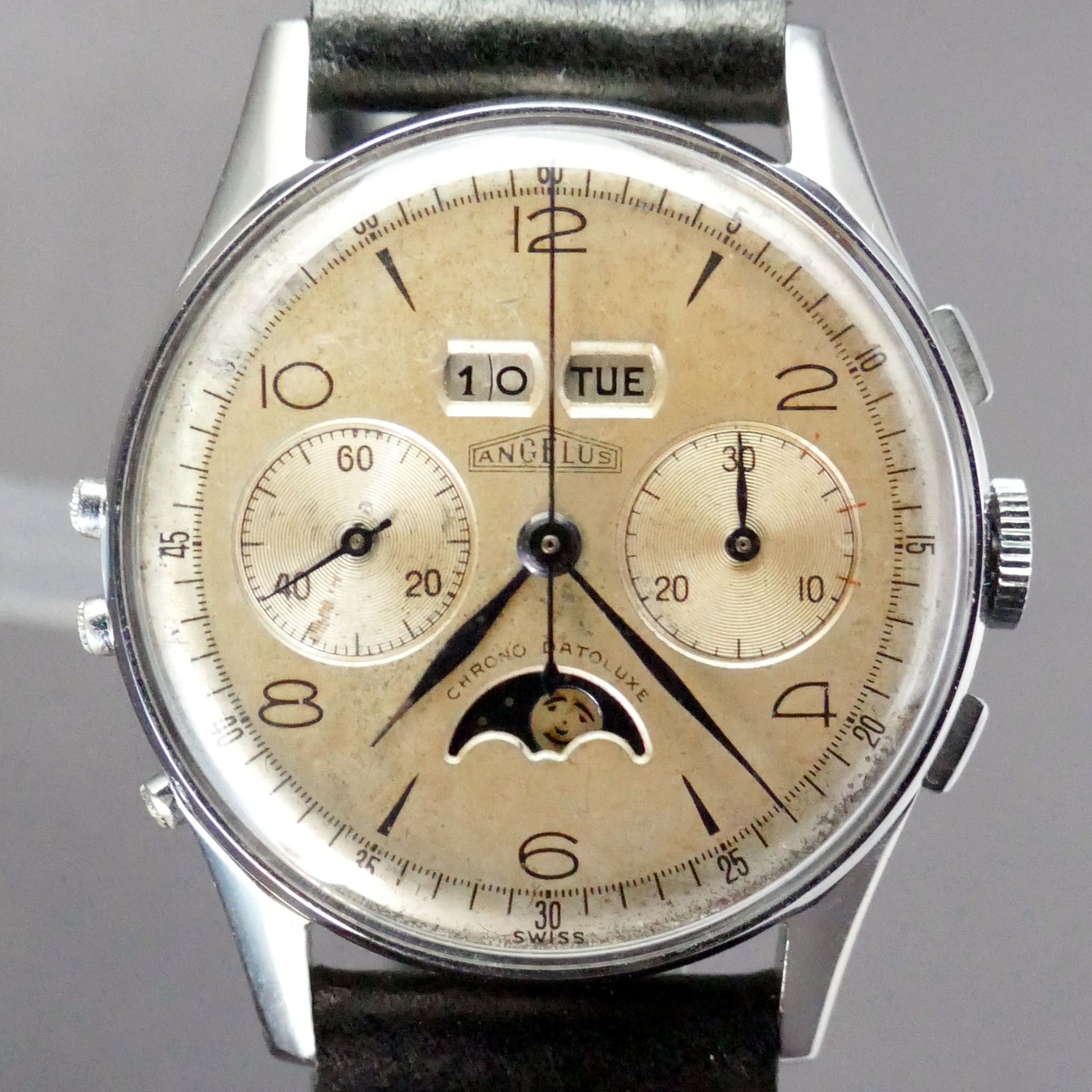 最終【現地購入】ANGELUS 2003 Angelus Chronodate Titanium Black – The Watch Pages