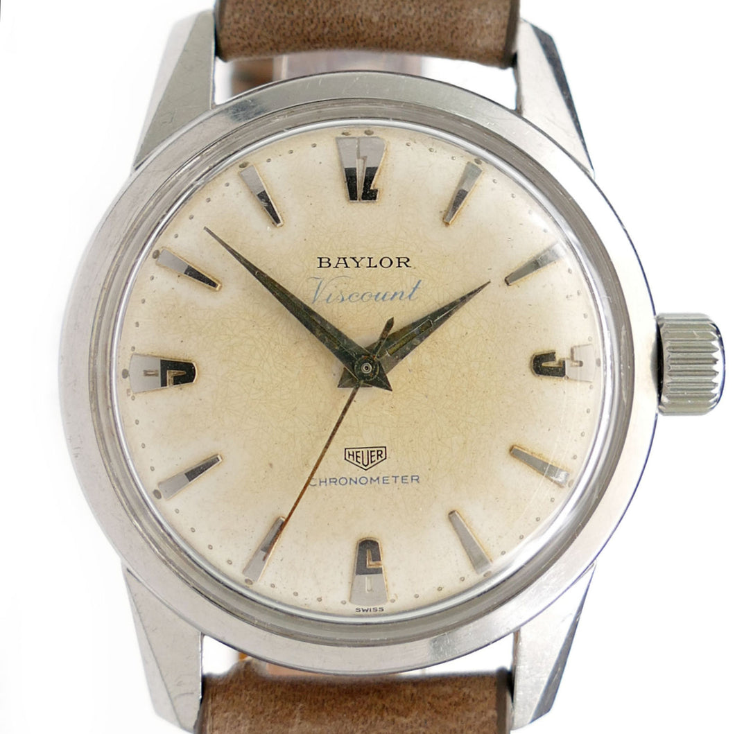 Heuer Vkscount Baylor Chronometer Automatic Vintage Watch