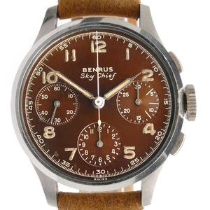 Benrus Sky Chief Tropical Brown Dial Vintage Chronograph Watch