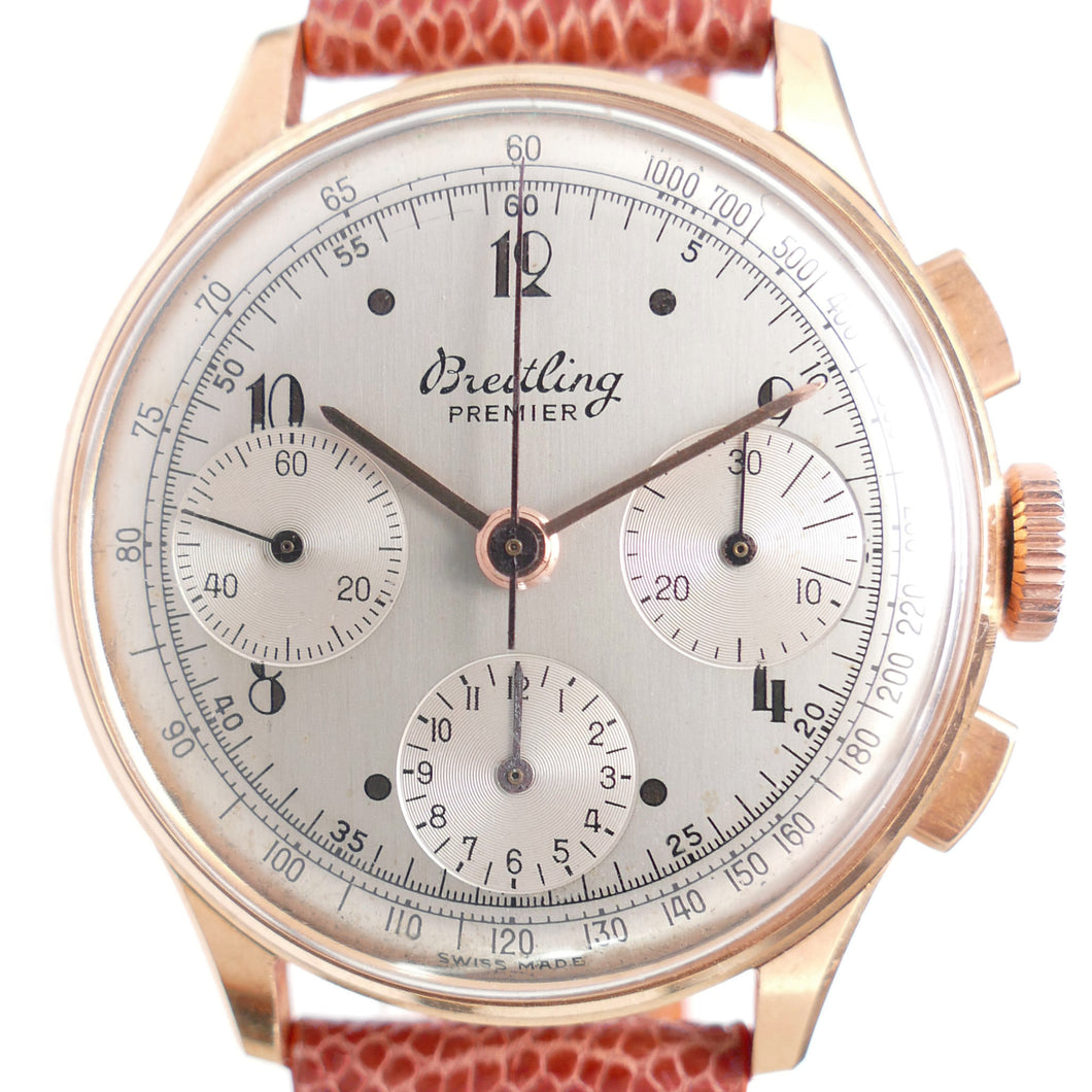 Breitling Premier 787 18K Rose Gold 1946 Vintage Chronograph Watch