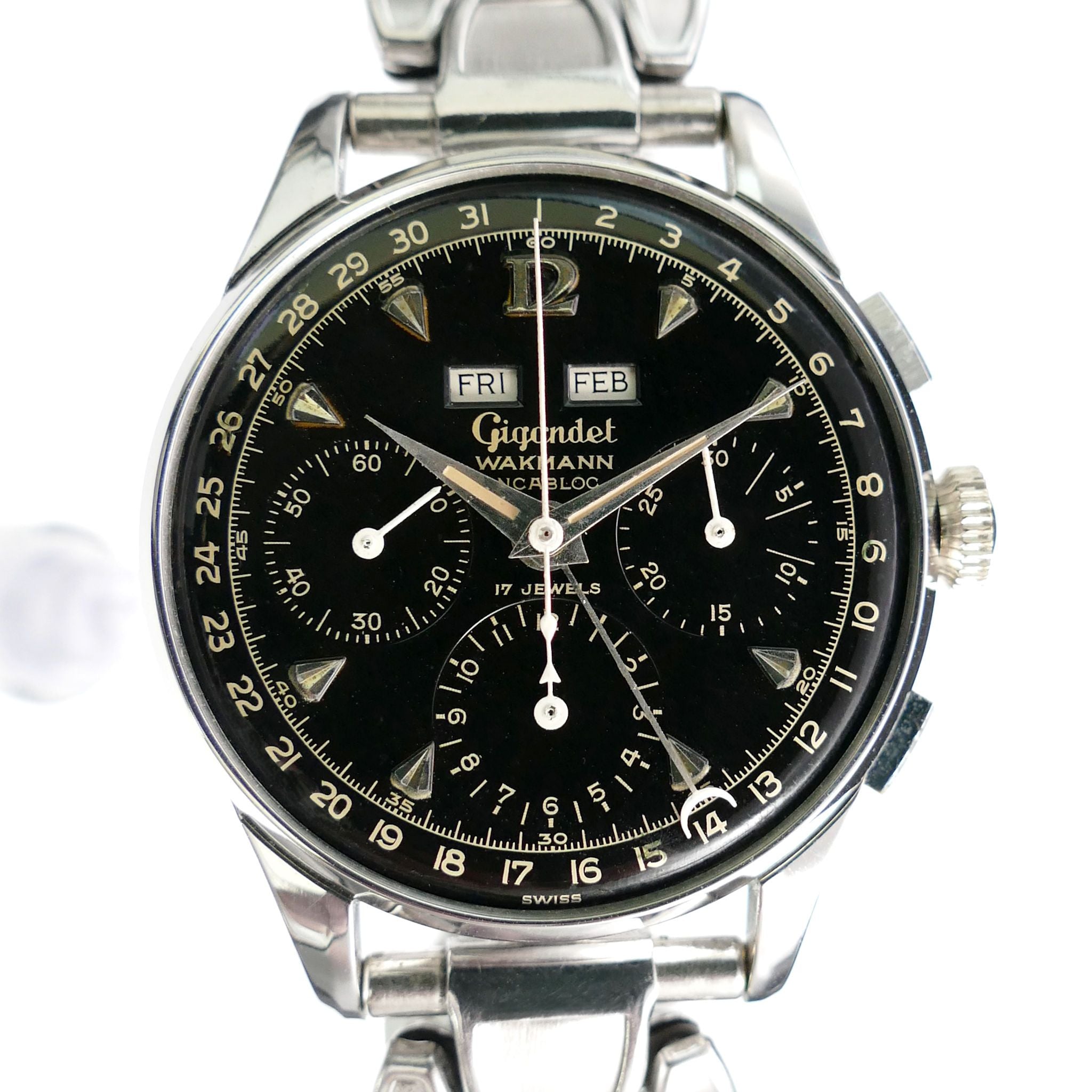 Gigandet Wakmann Datic Triple Date Chronograph Black Dial – Timeplex