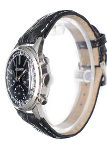 Circa 1972 LeCoultre E335 Master Mariner Black Dial Valjoux 72 Chronograph Watch