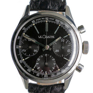 LeCoultre E335 Master Mariner Black Dial Valjoux 72 Chronograph Watch Circa 1972