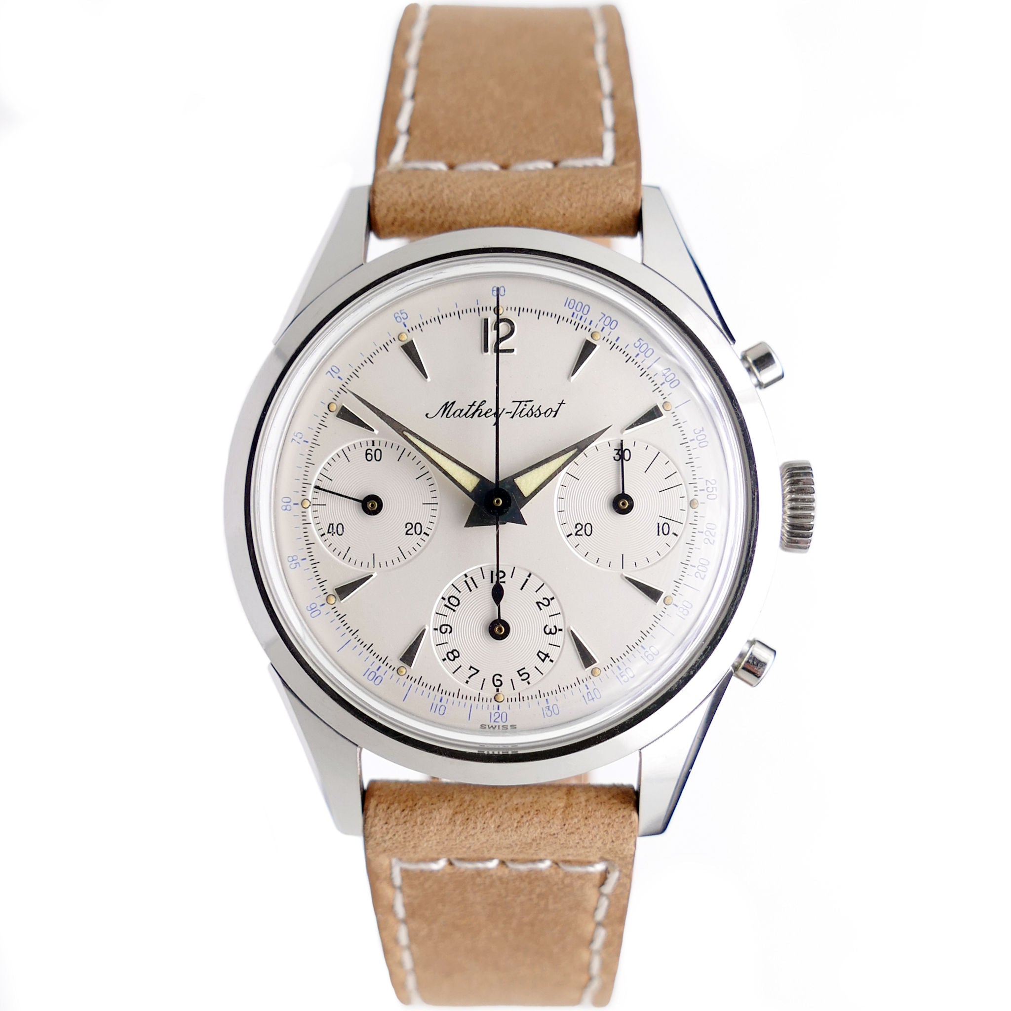 Mathey Tissot Valjoux 72 Small Pusher Chonograph Timeplex