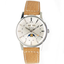 Load image into Gallery viewer, NOS Zodiac Vintage Moonphase Watch in Steel