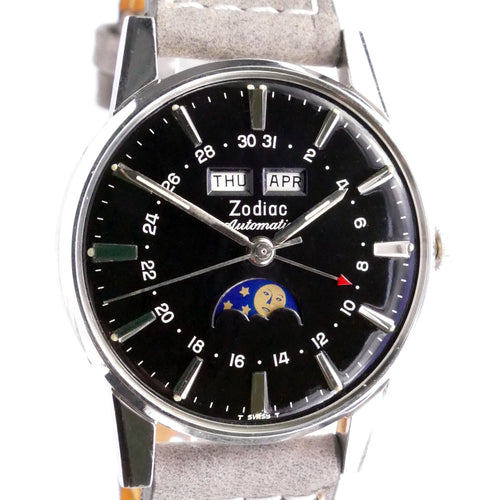 Zodiac Automatic Moonphase Watch - Triple Date Steel
