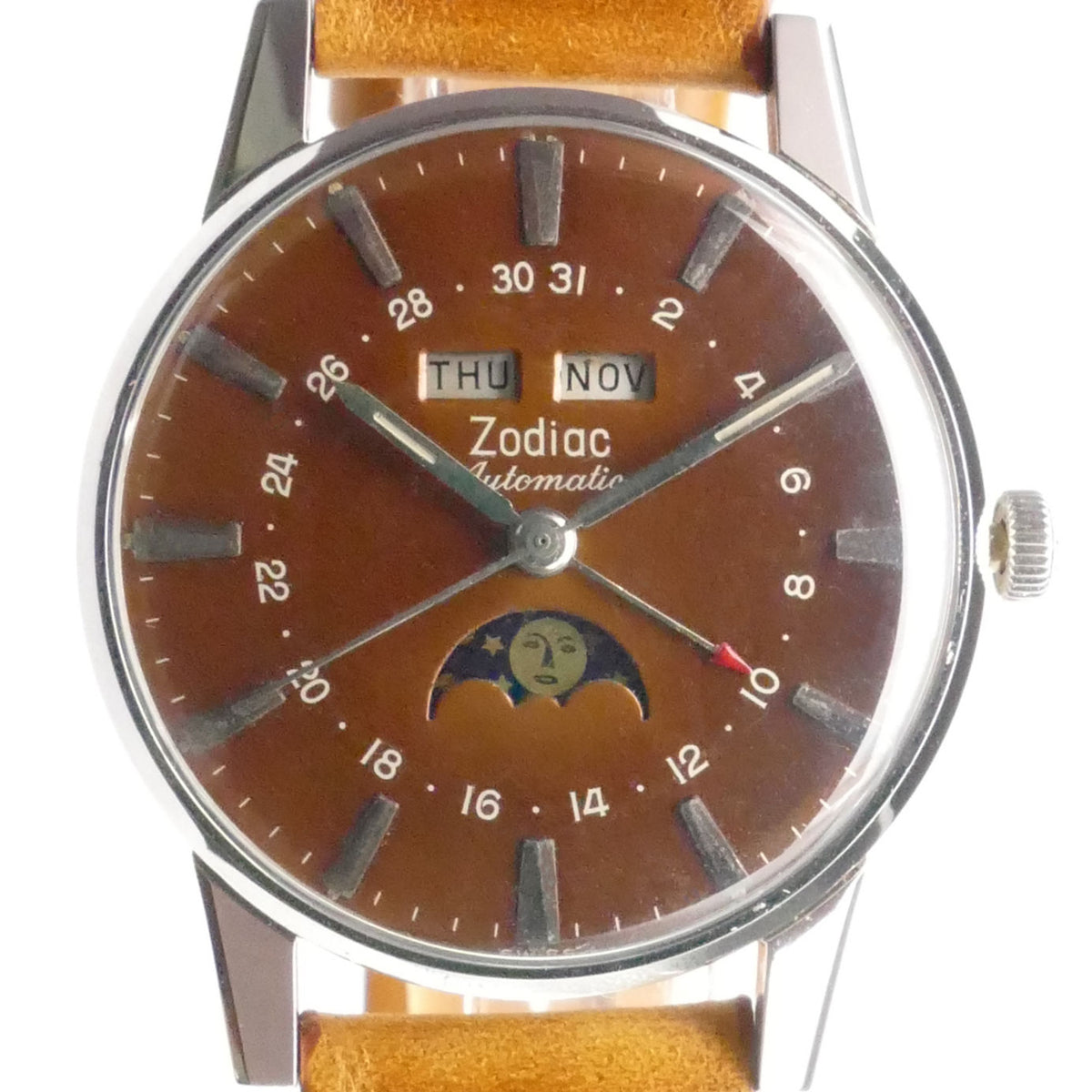Zodiac Tropical Brown Dial Automatic Moonphase Watch – Timeplex